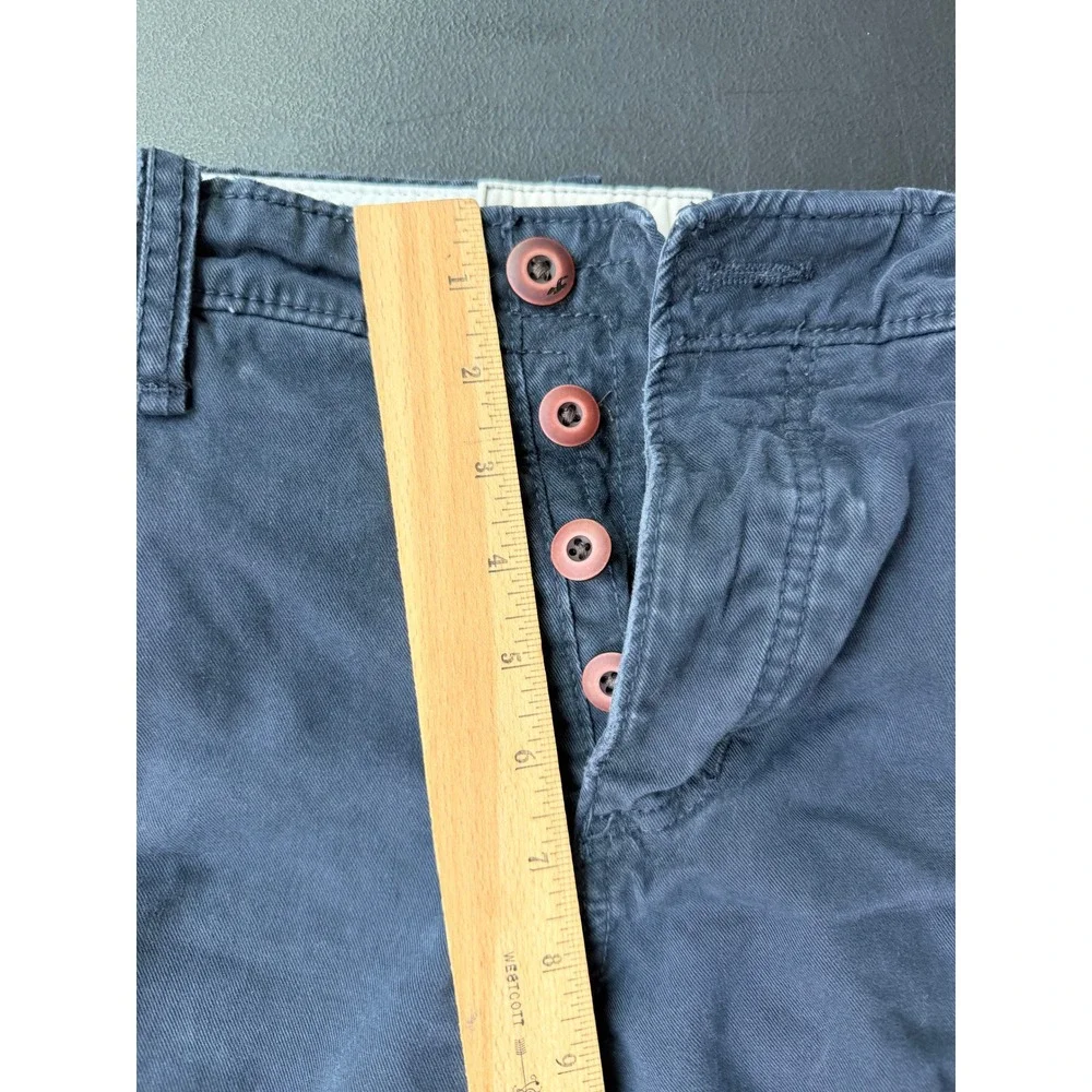 Hollister Mens Epic Flex Chino Shorts Navy‎ Blue Size 32 Flat Front Cotton Blend